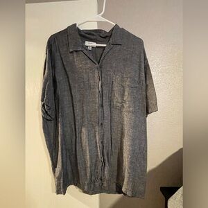 Croft & Barrow Gray Casual Button Down Shirt